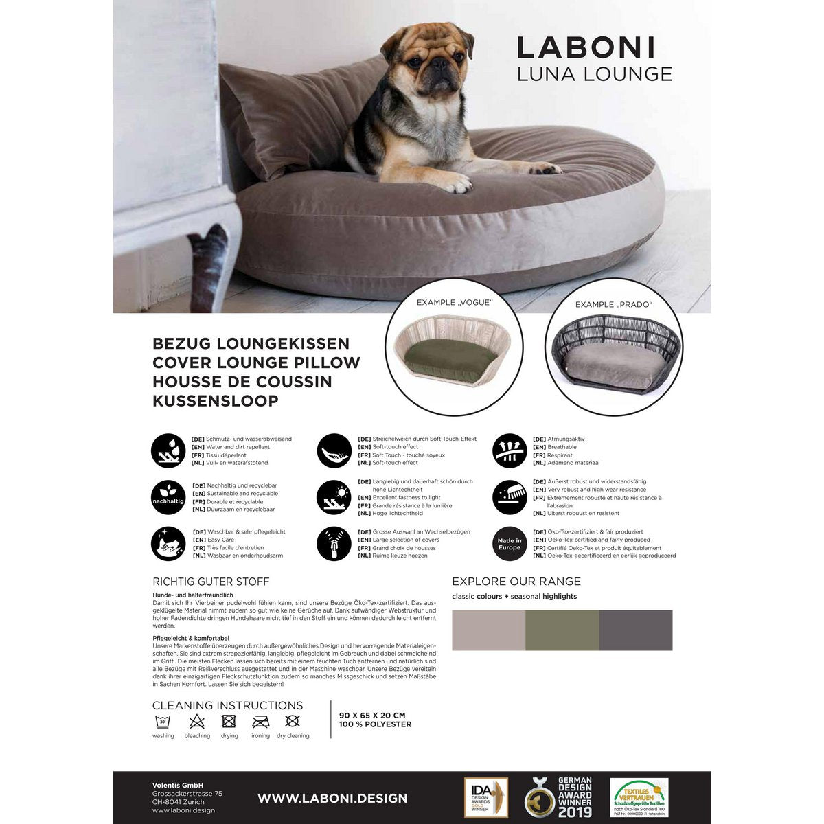 PRADO - Design-Hundebett OXFORD