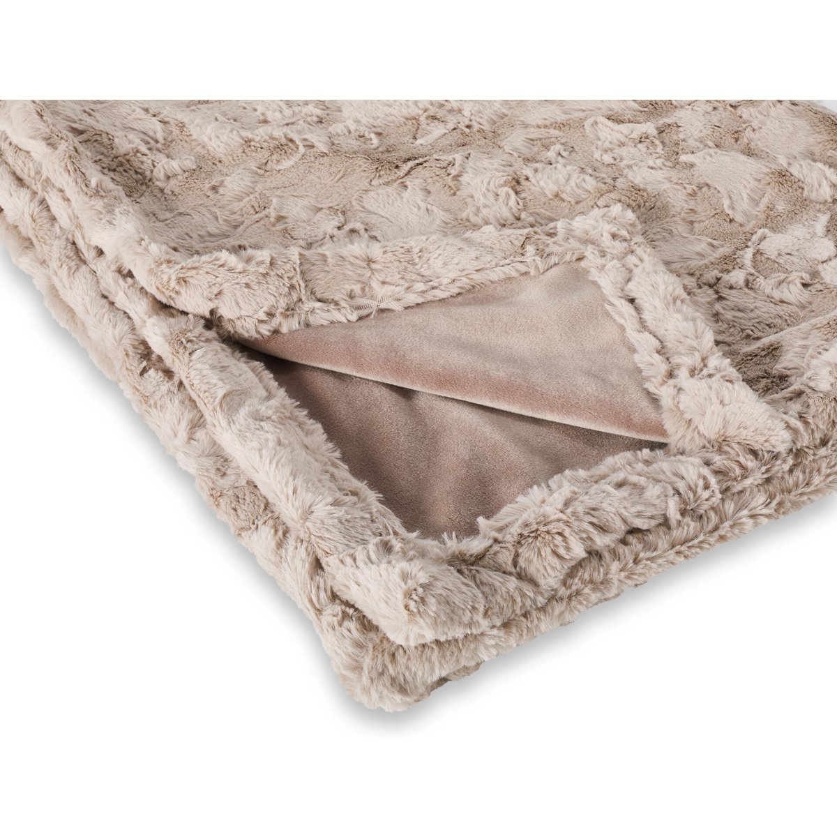 Decke COZY BEIGE - Edle Webpelz-Decke